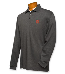 NC State Wolfpack B&T CB DryTec LS Championship Polo - Charcoal